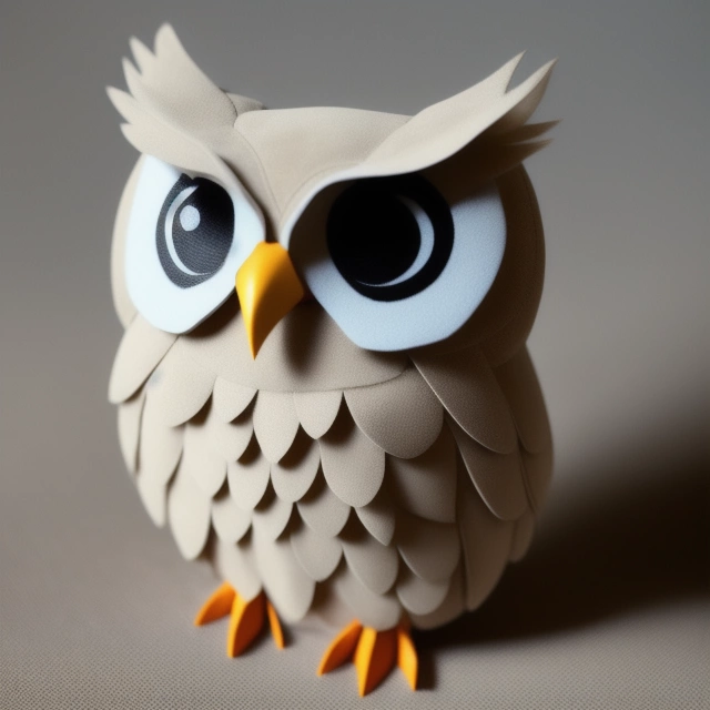 1132239336-cute toy owl made of suede, geometric accurate, relief on skin, plastic relief surface of body, intricate details, cinematic,.webp